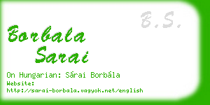 borbala sarai business card